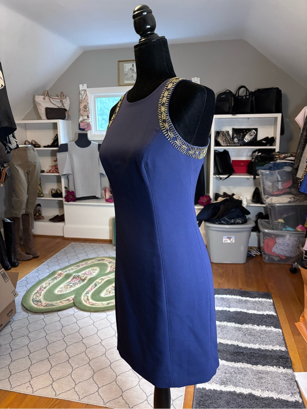 Lilly Pulitzer Blue Embellished Sheath Dress Size 0 -Cocktail, Wedding, Resort - Picture 4 of 10